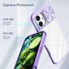 HD Transparent Case with Camera Privacy Cover for iPhone 16 Plus - Purple