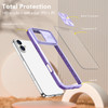 HD Transparent Case with Camera Privacy Cover for iPhone 16 Plus - Purple