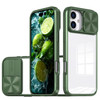 HD Transparent Case with Camera Privacy Cover for iPhone 16 Plus - Green