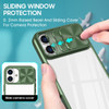 HD Transparent Case with Camera Privacy Cover for iPhone 16 Plus - Green