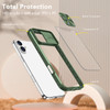 HD Transparent Case with Camera Privacy Cover for iPhone 16 Plus - Green