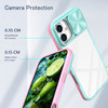 HD Transparent Case with Camera Privacy Cover for iPhone 16 Plus - Pink Blue