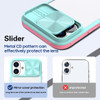 HD Transparent Case with Camera Privacy Cover for iPhone 16 Plus - Pink Blue