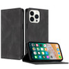 Leather Folio Wallet Case for iPhone 16 Pro Max - Black