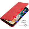 Leather Folio Wallet Case for iPhone 16 Pro Max - Red