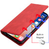 Leather Folio Wallet Case for iPhone 16 - Red