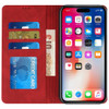 Leather Folio Wallet Case for iPhone 16 - Red