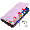 Leather Folio Wallet Case for iPhone 16 - Purple