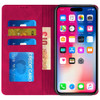 Leather Folio Wallet Case for iPhone 16 - Hot Pink
