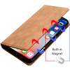 Leather Folio Wallet Case for iPhone 16 - Brown