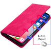 Leather Folio Wallet Case for iPhone 16 Plus - Hot Pink