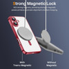 Electroplated Clear MagSafe Case with Camera Lens Protector for iPhone 16 - Red