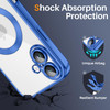 Electroplated Clear MagSafe Case with Camera Lens Protector for iPhone 16 Plus - Blue