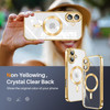 Electroplated Clear MagSafe Case with Camera Lens Protector for iPhone 16 Plus - Gold