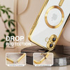 Electroplated Clear MagSafe Case with Camera Lens Protector for iPhone 16 Plus - Gold