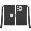 Extra Series Essential Leather Wallet Stand Case for iPhone 16 Pro - Black