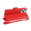 Extra Series Essential Leather Wallet Stand Case for iPhone 16 Pro - Red