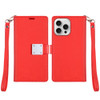 Extra Series Essential Leather Wallet Stand Case for iPhone 16 Pro - Red