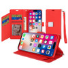 Extra Series Essential Leather Wallet Stand Case for iPhone 16 Plus - Red