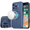 MagSafe Compatible Hybrid Case with Camera Ring Stand for iPhone 16 Pro Max - Blue