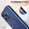 MagSafe Compatible Hybrid Case with Camera Ring Stand for iPhone 16 Pro Max - Blue