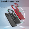 MagSafe Compatible Hybrid Case with Camera Ring Stand for iPhone 16 Pro Max - Red