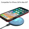 MagSafe Compatible Hybrid Case with Camera Ring Stand for iPhone 16 Pro Max - Red