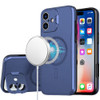 MagSafe Compatible Hybrid Case with Camera Ring Stand for iPhone 16 - Blue