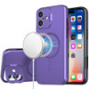 MagSafe Compatible Hybrid Case with Camera Ring Stand for iPhone 16 - Purple