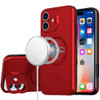 MagSafe Compatible Hybrid Case with Camera Ring Stand for iPhone 16 - Red
