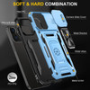 Military Grade Ring Holder Case with Camera Lens Cover for iPhone 16 Pro Max - Light Blue