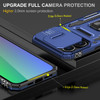 Military Grade Ring Holder Case with Camera Lens Cover for iPhone 16 Pro Max - Navy Blue