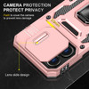 Military Grade Ring Holder Case with Camera Lens Cover for iPhone 16 Pro Max - Rose Gold