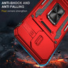 Military Grade Ring Holder Case with Camera Lens Cover for iPhone 16 Pro Max - Red
