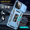 Military Grade Ring Holder Case with Camera Lens Cover for iPhone 16 Pro - Light Blue