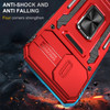 Military Grade Ring Holder Case with Camera Lens Cover for iPhone 16 - Red