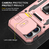 Military Grade Ring Holder Case with Camera Lens Cover for iPhone 16 - Rose Gold