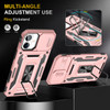 Military Grade Ring Holder Case with Camera Lens Cover for iPhone 16 - Rose Gold