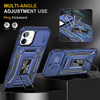Military Grade Ring Holder Case with Camera Lens Cover for iPhone 16 Plus - Navy Blue