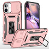 Military Grade Ring Holder Case with Camera Lens Cover for iPhone 16 Plus - Rose Gold