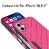 Military Grade Noble Hybrid Armor Case for iPhone 16 - Hot Pink