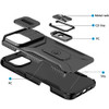 Combat Tough Series Ring Holder Case with Camera Lens Cover for iPhone 16 Pro Max - Black