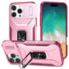 Combat Tough Series Ring Holder Case with Camera Lens Cover for iPhone 16 Pro Max - Pink