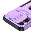 Combat Tough Series Ring Holder Case with Camera Lens Cover for iPhone 16 Pro Max - Purple