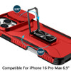 Combat Tough Series Ring Holder Case with Camera Lens Cover for iPhone 16 Pro Max - Red