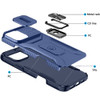 Combat Tough Series Ring Holder Case with Camera Lens Cover for iPhone 16 Pro - Blue