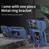 Combat Tough Series Ring Holder Case with Camera Lens Cover for iPhone 16 Pro - Blue