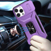 Combat Tough Series Ring Holder Case with Camera Lens Cover for iPhone 16 Pro - Purple