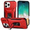 Combat Tough Series Ring Holder Case with Camera Lens Cover for iPhone 16 Pro - Red
