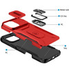 Combat Tough Series Ring Holder Case with Camera Lens Cover for iPhone 16 Pro - Red